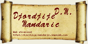 Đorđije Mandarić vizit kartica